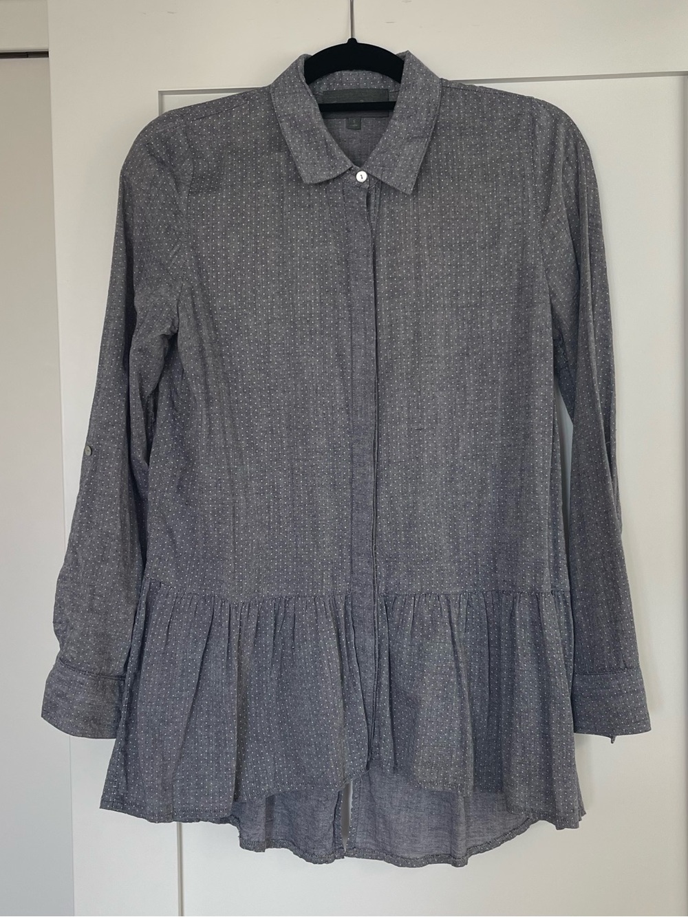 Anthropologie Blue Long-Sleeve Button-Down Shirt Size S